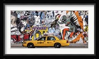 Taxi and Mural Painting in Soho, NYC Fine Art Print