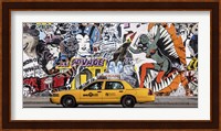 Taxi and Mural Painting in Soho, NYC Fine Art Print