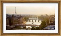Bridges over the Seine River, Paris Sepia Fine Art Print