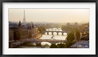 Bridges over the Seine River, Paris Sepia Fine Art Print