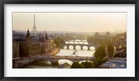 Bridges over the Seine River, Paris Sepia Fine Art Print