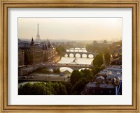 Bridges over the Seine River, Paris Sepia 2 Fine Art Print