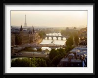 Bridges over the Seine River, Paris Sepia 2 Fine Art Print