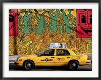 Taxi and Mural painting, NYC Framed Print