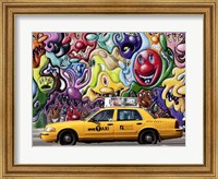 Taxi and Mural painting in Soho, NYC Fine Art Print