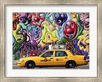 Taxi and Mural painting in Soho, NYC Fine Art Print