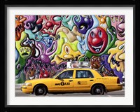 Taxi and Mural painting in Soho, NYC Fine Art Print