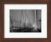 On Brooklyn Bridge by Night, NYC Fine Art Print