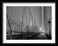 On Brooklyn Bridge by Night, NYC Fine Art Print