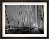 On Brooklyn Bridge by Night, NYC Fine Art Print