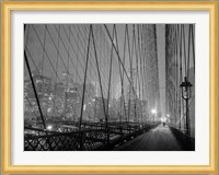 On Brooklyn Bridge by Night, NYC Fine Art Print