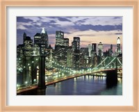 Brookyn Bridge and Downtown skyline, NYC Fine Art Print