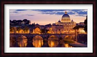 Night View at St. Peter's cathedral, Rome Fine Art Print