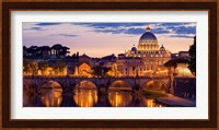 Night View at St. Peter's cathedral, Rome Fine Art Print