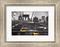 Taxi on Brooklyn Bridge, NYC Fine Art Print