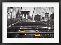 Taxi on Brooklyn Bridge, NYC Fine Art Print