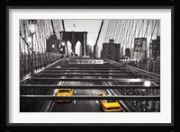 Taxi on Brooklyn Bridge, NYC Fine Art Print
