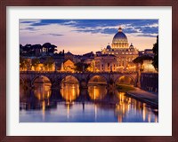 Night View at St. Peter's Cathedral, Rome Fine Art Print