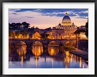 Night View at St. Peter's Cathedral, Rome Framed Print