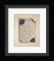 Corinthians 13:4-8 Love is Patient - Rose Border Beige Framed Print