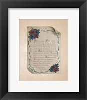 Corinthians 13:4-8 Love is Patient - Rose Border Beige Framed Print