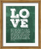 Corinthians 13:4-8 Love is Patient - Green Fine Art Print