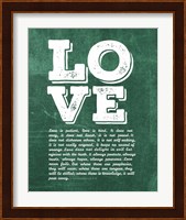 Corinthians 13:4-8 Love is Patient - Green Fine Art Print