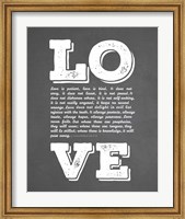 Corinthians 13:4-8 Love is Patient - Chalkboard Fine Art Print