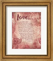 Corinthians 13:4-8 Love is Patient - Pink Floral Fine Art Print
