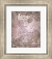 Corinthians 13:4-8 Love is Patient - Grey Leaves Fine Art Print