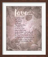 Corinthians 13:4-8 Love is Patient - Grey Leaves Fine Art Print