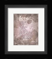Corinthians 13:4-8 Love is Patient - Grey Leaves Fine Art Print