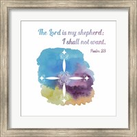 Psalm 23 The Lord is My Shepherd - Cross 1 Fine Art Print