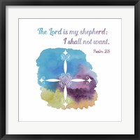 Psalm 23 The Lord is My Shepherd - Cross 1 Fine Art Print