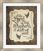 Psalm 23 The Lord is My Shepherd - Bird Border Fine Art Print