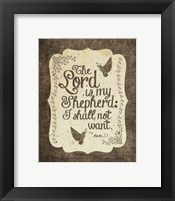 Psalm 23 The Lord is My Shepherd - Bird Border Fine Art Print