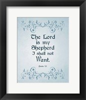 Psalm 23 The Lord is My Shepherd - Blue Fine Art Print
