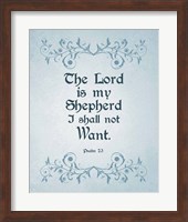 Psalm 23 The Lord is My Shepherd - Blue Fine Art Print