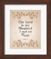 Psalm 23 The Lord is My Shepherd - Brown Fine Art Print