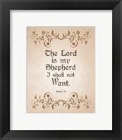 Psalm 23 The Lord is My Shepherd - Brown Fine Art Print