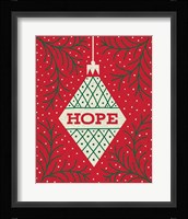 Jolly Holiday Ornaments Hope Framed Print