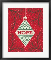 Jolly Holiday Ornaments Hope Framed Print