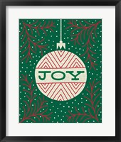 Jolly Holiday Ornaments Joy Framed Print
