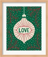 Jolly Holiday Ornaments Love Fine Art Print