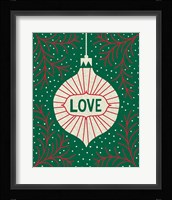 Jolly Holiday Ornaments Love Framed Print