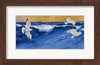 Seagulls with Gold Sky Fine Art Print