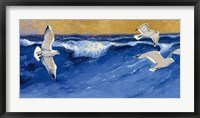 Seagulls with Gold Sky Fine Art Print