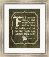 Jeremiah 29:11 For I know the Plans I have for You (White Dove) Fine Art Print