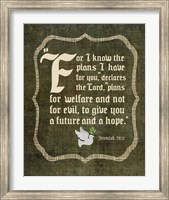 Jeremiah 29:11 For I know the Plans I have for You (White Dove) Fine Art Print