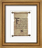Jeremiah 29:11 For I know the Plans I have for You (Dove on Scroll) Fine Art Print